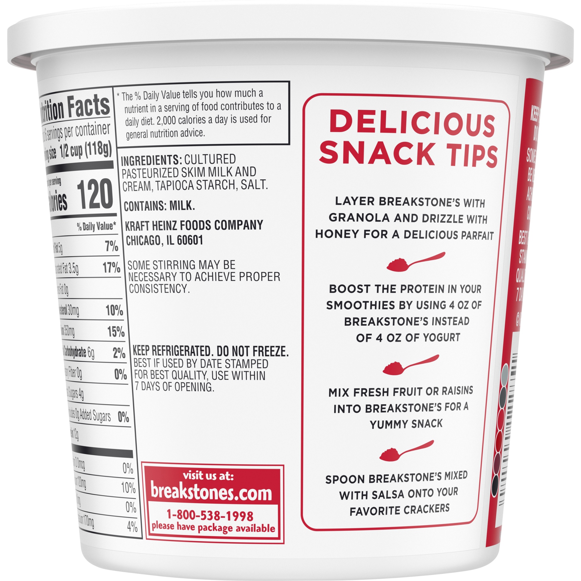 slide 6 of 6, Breakstone's Large Curd Cottage Cheese with 4% Milkfat, 24 oz Tub, 24 oz