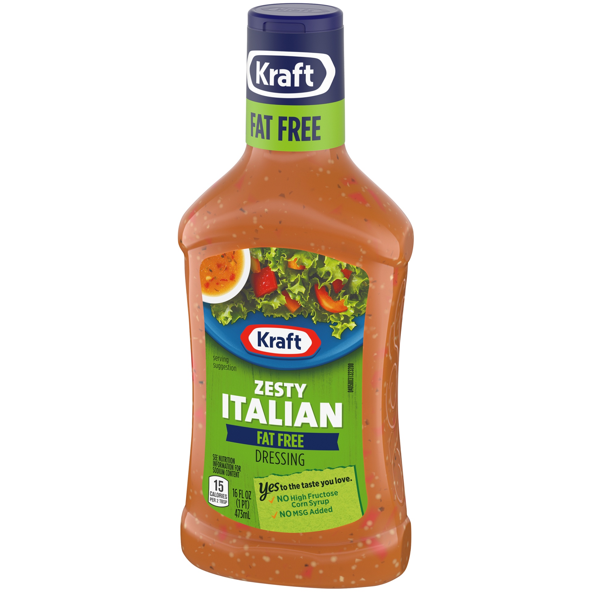 slide 5 of 6, Kraft Zesty Italian Fat Free Salad Dressing Bottle, 16 fl oz