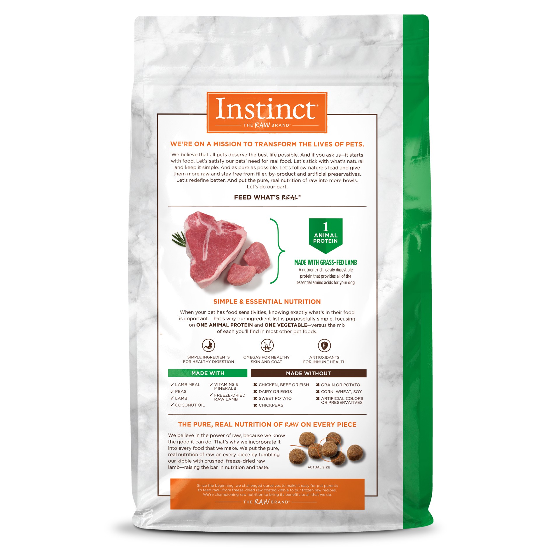 slide 6 of 10, Instinct Limited Ingredient Diet Lamb Dry Dog Food, 20 lb. Bag, 20 lb