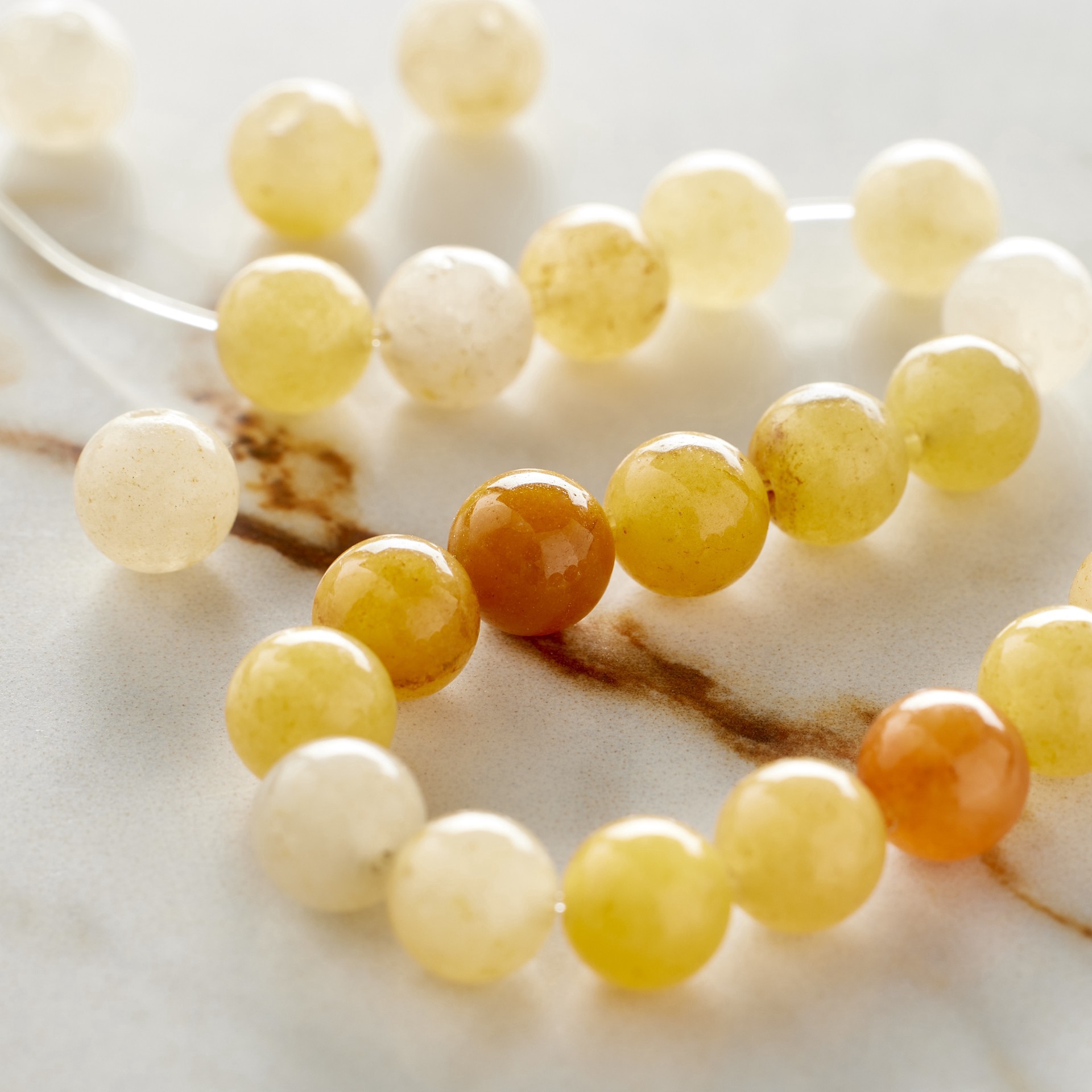 slide 2 of 3, 6mm Yellow Jade Round Beads By Bead Landing, 6 mm
