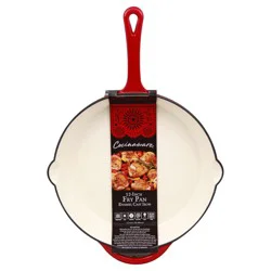 Cocinaware Non-Stick Enamel Cast Iron Fry Pan - Red