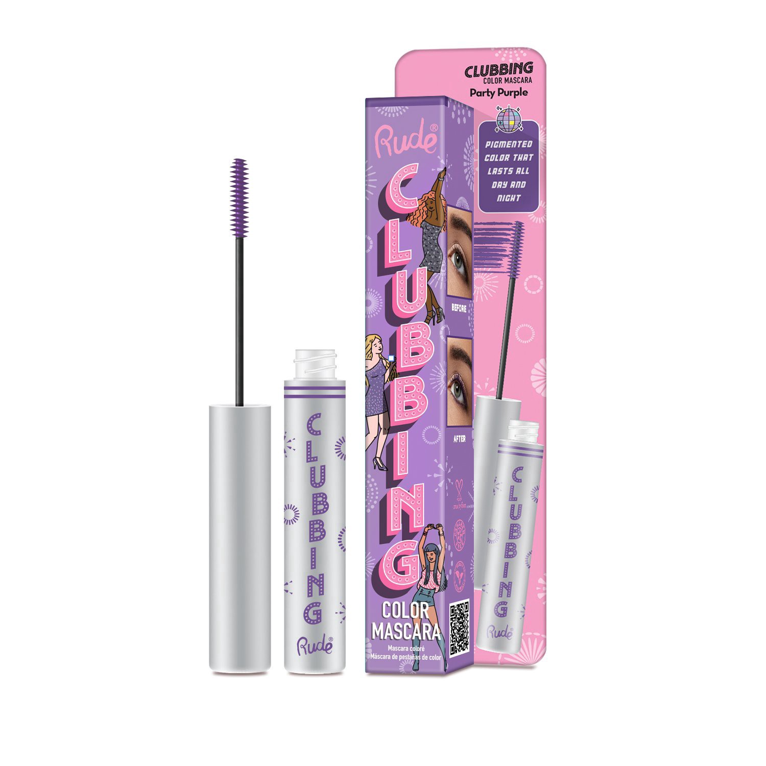 slide 1 of 1, Rude Cosmetics Clubbing Color Mascara - Party Purple, 1 ct