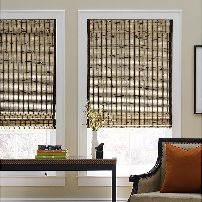 slide 1 of 1, Real Simple Natural Roman Shade - Cabo Tortoise, 29 in x 72 in