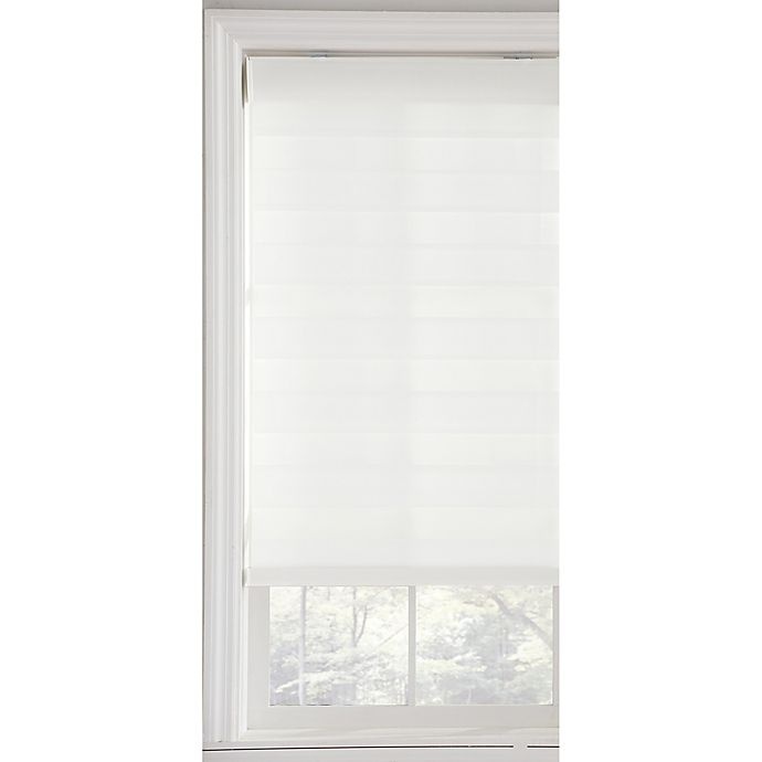 slide 3 of 3, Real Simple Cordless Layered Shade - White, 23 in x 72 in