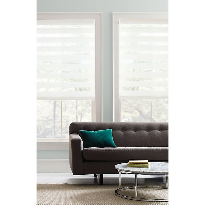 slide 1 of 3, Real Simple Cordless Layered Shade - White, 23 in x 72 in