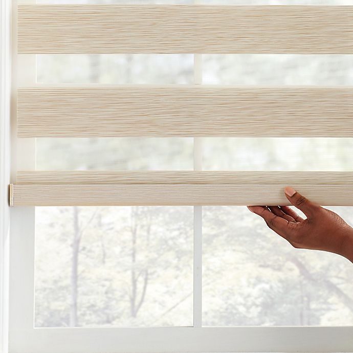 slide 2 of 2, Real Simple Cordless Layered Shade - Natural, 44 in x 72 in