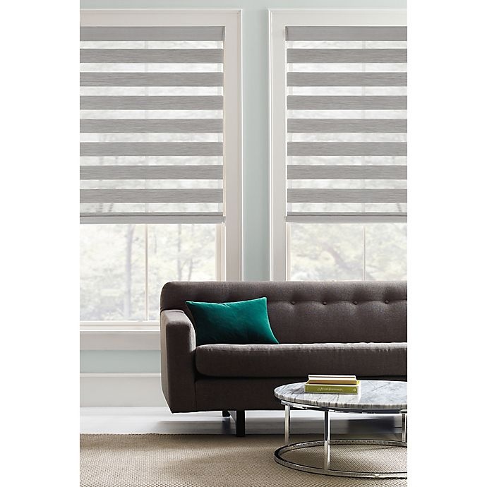 slide 1 of 1, Real Simple Cordless Layered Shade - Grey, 33 in x 72 in