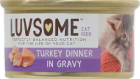 slide 1 of 1, Luvsome Turkey Dinner In Gravy Cat Food, 3 oz