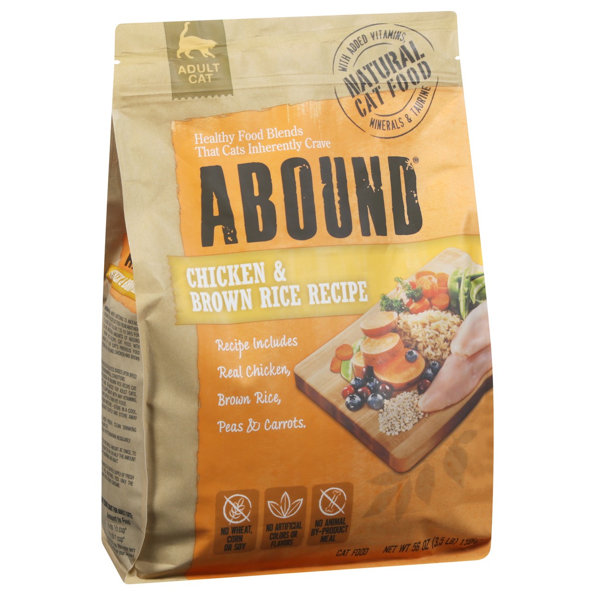 slide 2 of 10, Abound Chicken & Brown Rice Recipe Cat Food, 3.5 lb