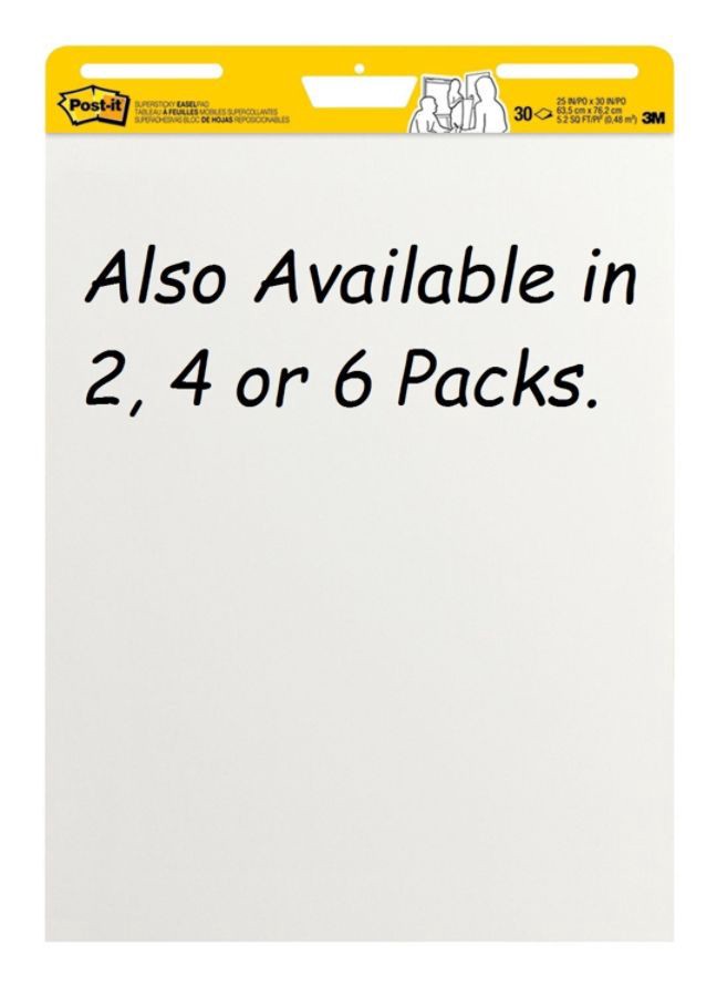 Post-it Super Sticky Easel Pad, White 30 ct; 25 in x 30 in