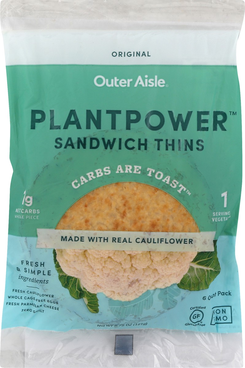 slide 1 of 8, Outer Aisle Sandwich Thins 6 ea, 6 ct