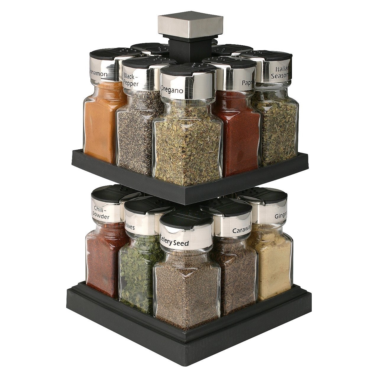 slide 1 of 1, Olde Thompson Square Rotating 16-Jar Spice Rack, 1 ct