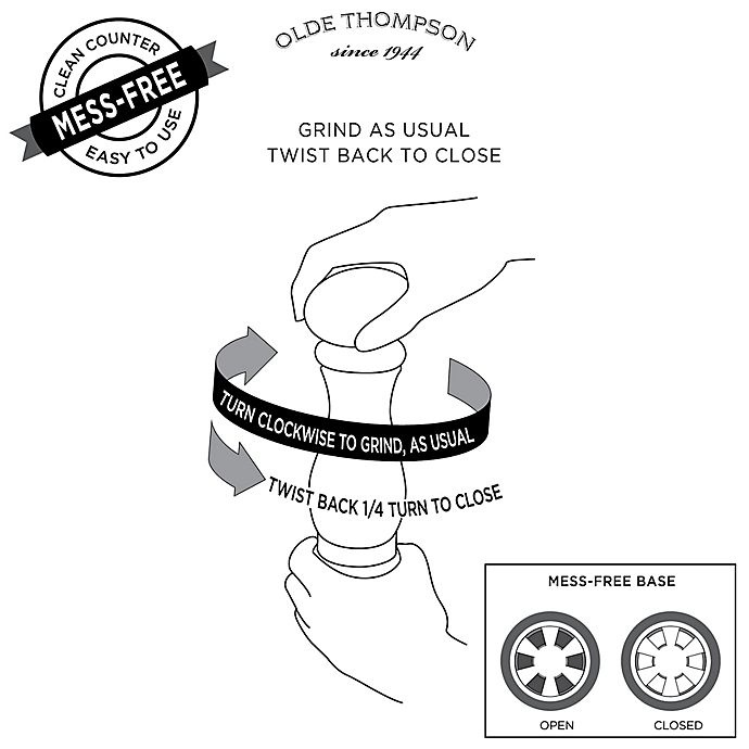 slide 2 of 2, Olde Thompson Sophia Mess-Free'' Pepper & Salt Mills'', 2 ct