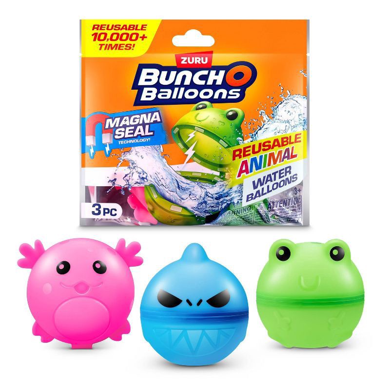 slide 3 of 3, Bunch O Balloons Reusable Water Balloons Animals - 3pk, 3 ct