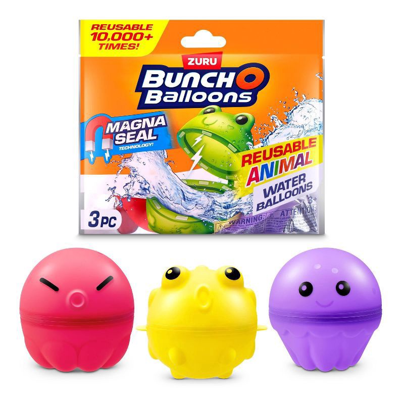 slide 1 of 3, Bunch O Balloons Reusable Water Balloons Animals - 3pk, 3 ct