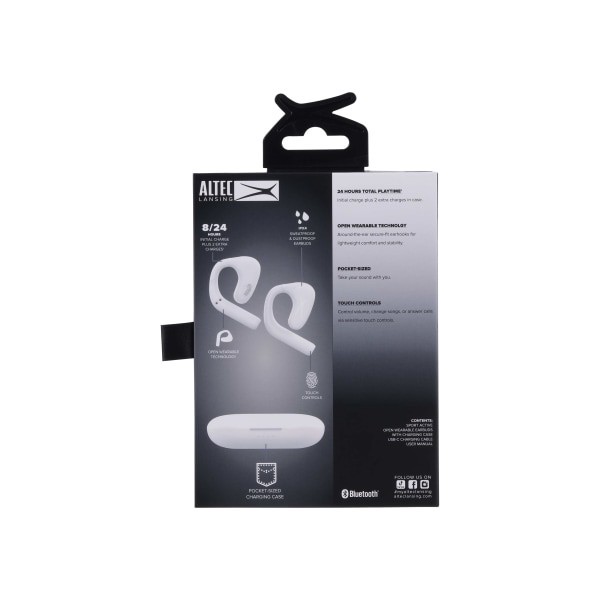 slide 4 of 10, Altec Lansing Sport Active OWS Earbuds, White, MZX1020, 1 ct