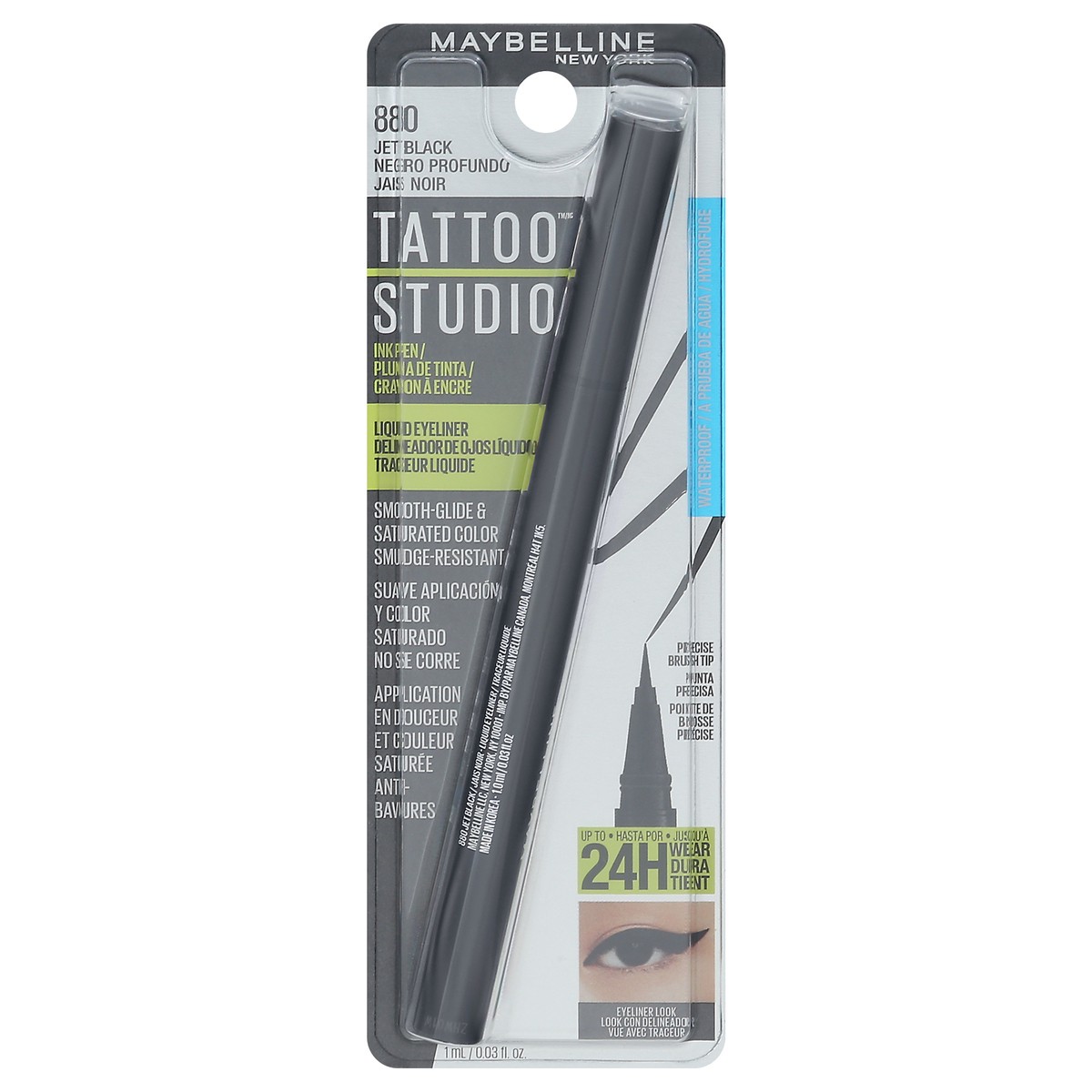 slide 1 of 9, Tattoo Studio Ink Pen Waterproof Liquid Eyeliner - Jet Black - 0.03 fl oz, 0.03 fl oz