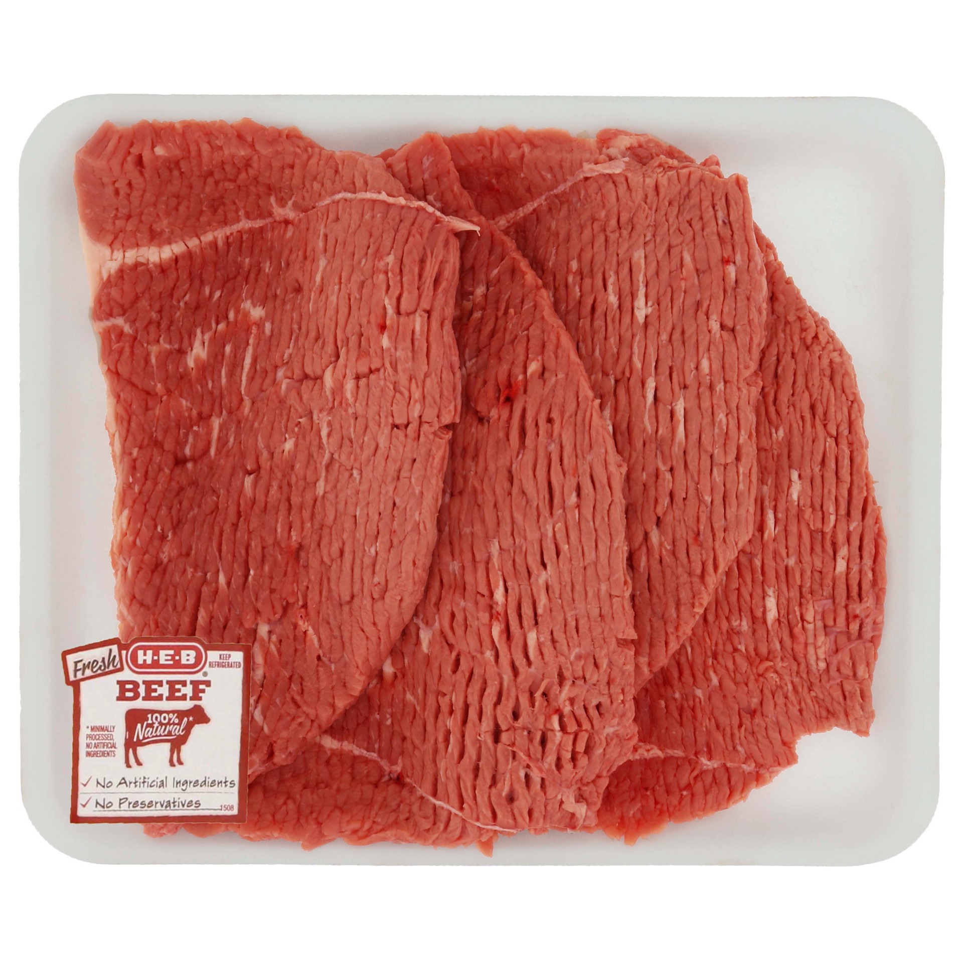 slide 1 of 1, H-E-B Beef Bottom Round Steak Tenderized Value Pack, USDA Select, per lb