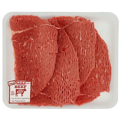 slide 1 of 1, H-E-B Beef Bottom Round Steak Tenderized Value Pack USDA Select, per lb
