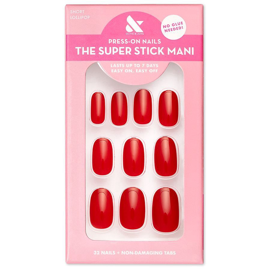 slide 1 of 5, Olive & June Press On Tabs - Round Short, 1 ct