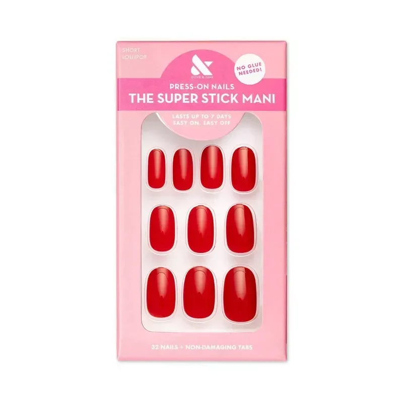 slide 1 of 7, Olive & June Press On Tabs - Round Short, 1 ct