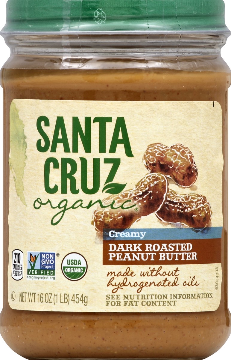 slide 3 of 6, Santa Cruz Organic Dark Roasted Creamy Peanut Butter, 16 oz