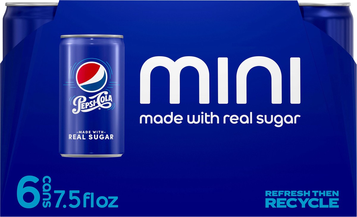 slide 3 of 11, Pepsi Real Sugar Soda Cola , Paperboard - 6 ct, 6 ct; 7.5 oz