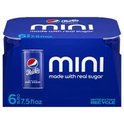 Pepsi Real Sugar Soda Cola , Paperboard - 6 ct