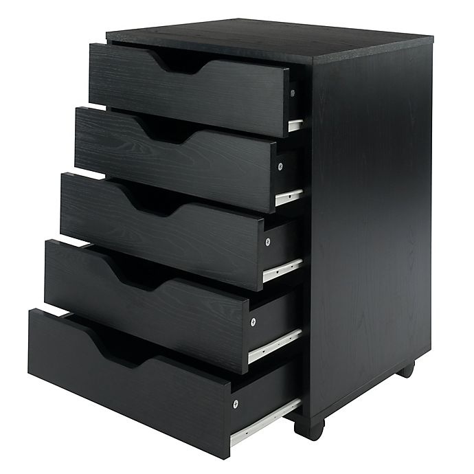 slide 2 of 10, Winsome Trading Halifax 5-Drawer Storage Cabinet - Black, 1 ct