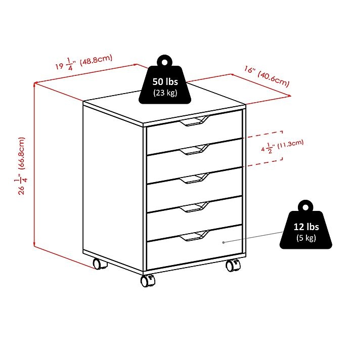 slide 8 of 10, Winsome Trading Halifax 5-Drawer Storage Cabinet - Black, 1 ct