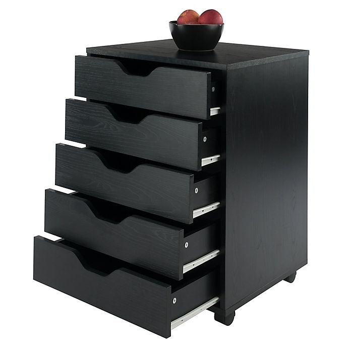 slide 9 of 10, Winsome Trading Halifax 5-Drawer Storage Cabinet - Black, 1 ct