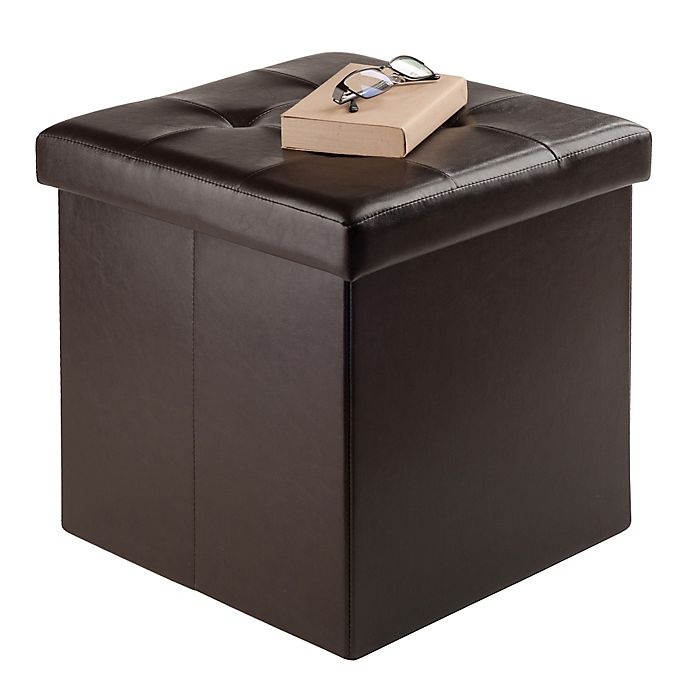 slide 2 of 5, Winsome Trading Ashford Faux Leather Medium Storage Ottoman - Espresso, 1 ct