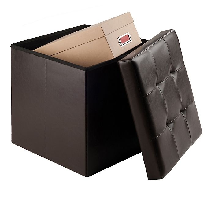 slide 3 of 5, Winsome Trading Ashford Faux Leather Medium Storage Ottoman - Espresso, 1 ct