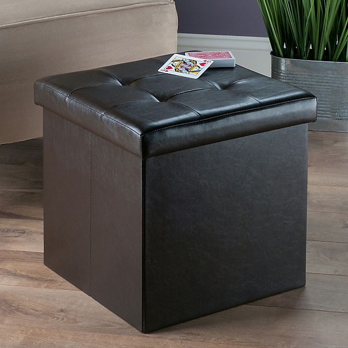 slide 4 of 5, Winsome Trading Ashford Faux Leather Medium Storage Ottoman - Espresso, 1 ct