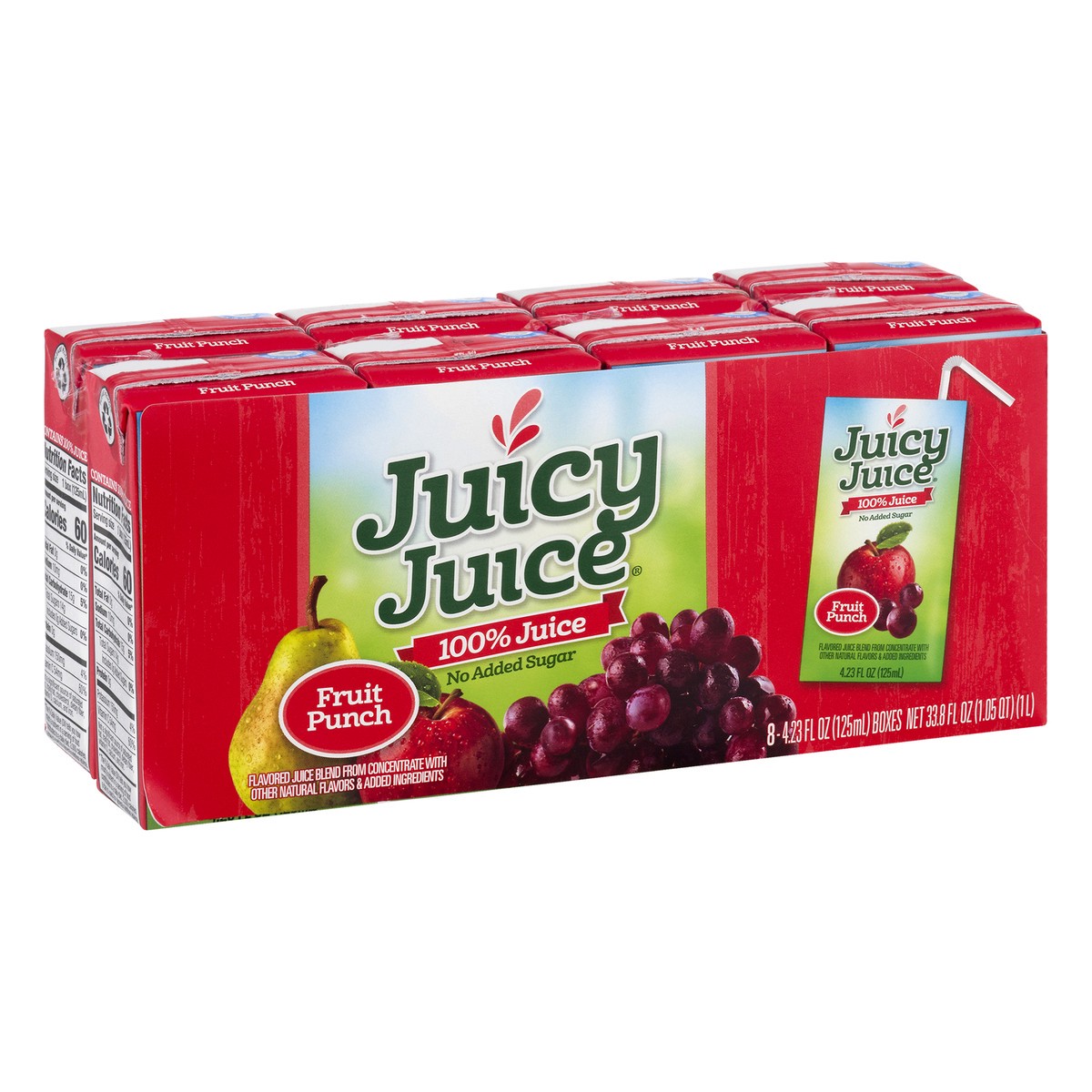 slide 6 of 9, Juicy Juice 100% Juice, Fruit Punch, 8 Count, 4.23 FL OZ Juice Boxes, 4.23 oz