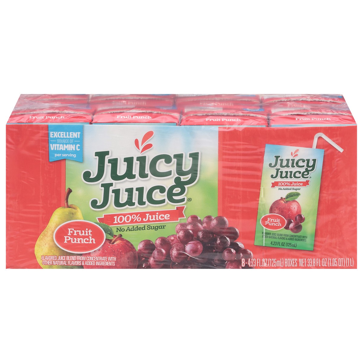 slide 1 of 9, Juicy Juice Fruit Punch 100% Juice 8 - 4.23 fl oz Boxes, 8 ct