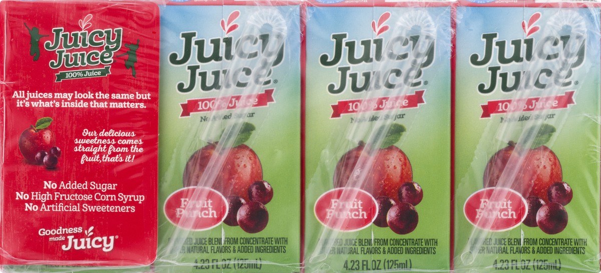 slide 5 of 9, Juicy Juice 100% Juice, Fruit Punch, 8 Count, 4.23 FL OZ Juice Boxes, 4.23 oz