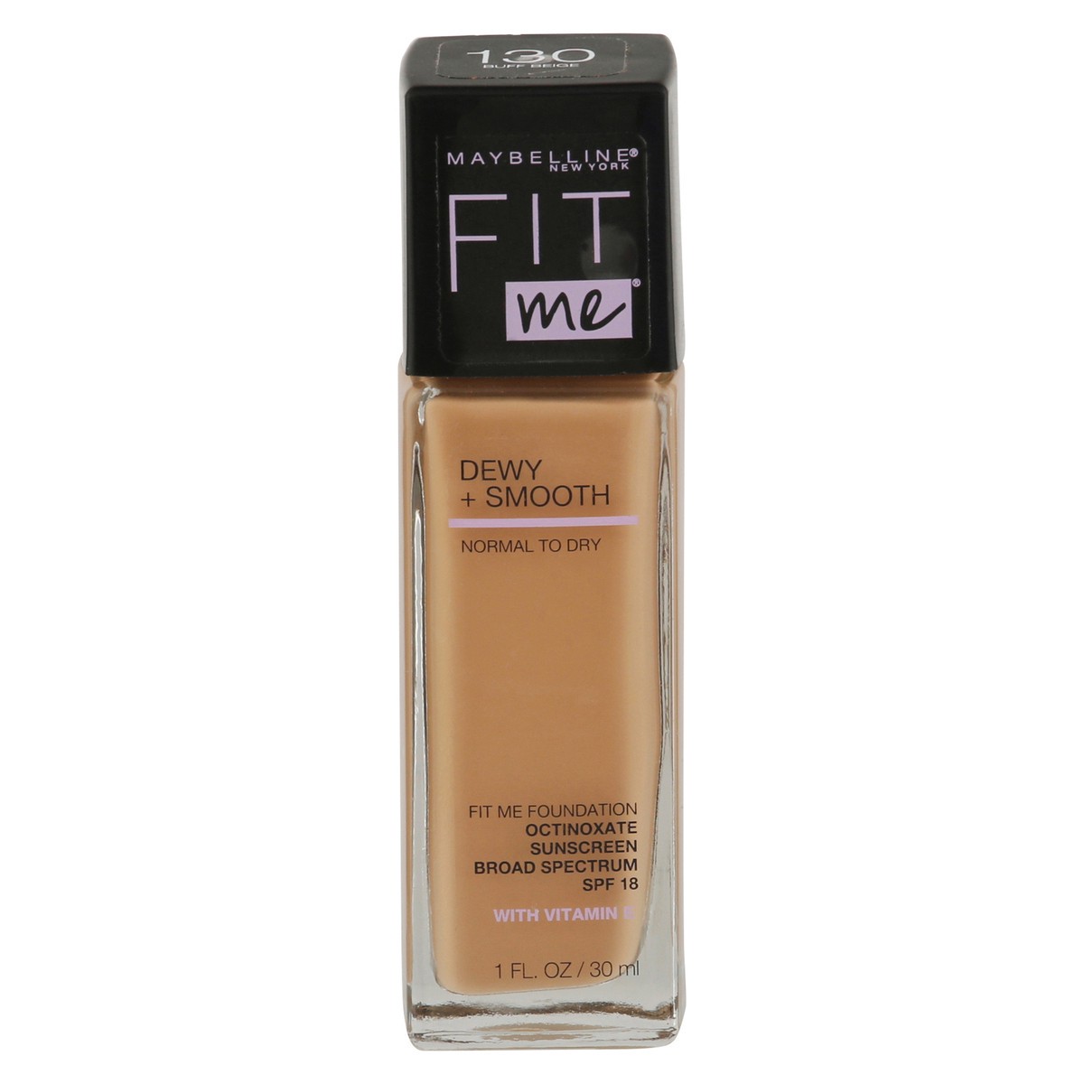 slide 1 of 9, Fit me! 130 Buff Beige SPF 18 Dewy + Smooth Foundation 1 fl oz, 1 fl oz