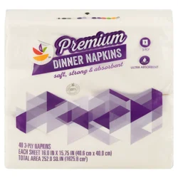 Giant Premium 3-Ply White Dinner Napkins