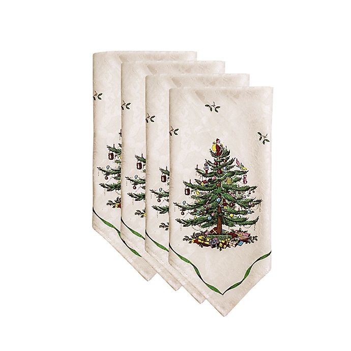 slide 1 of 1, Spode Christmas Tree Napkins, 4 ct