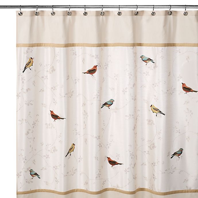 slide 1 of 2, Avanti Gilded Birds Shower Curtain, 70 in x 72 in