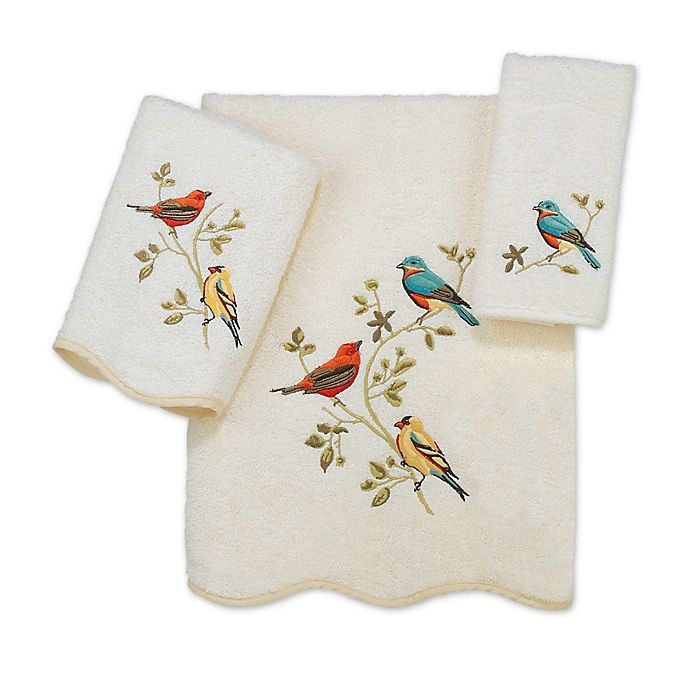 slide 1 of 1, Avanti Premier Songbirds Hand Towel - Ivory, 1 ct