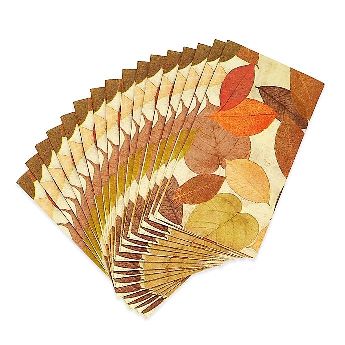 slide 2 of 2, Avanti Golden Leaves Paper Guest Towels, 16 ct