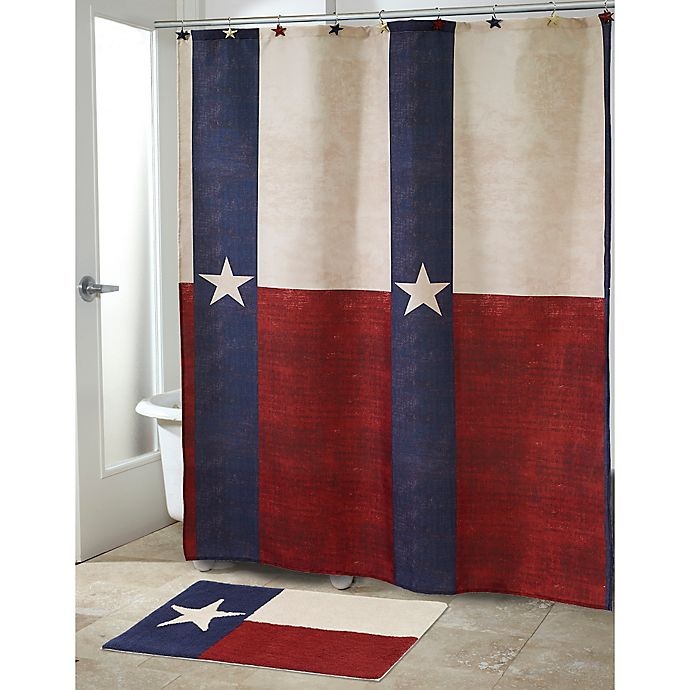 slide 1 of 2, Avanti Texas State Flag Shower Curtain - Red/White/Blue, 1 ct