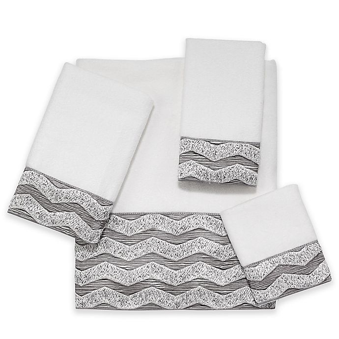 slide 1 of 1, Avanti Chevron Galaxy Hand Towel - White, 1 ct