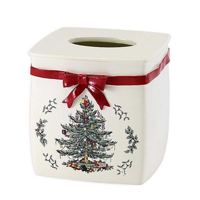 slide 1 of 1, Avanti Spode Tree Boutique Tissue Box Cover - Red, 1 ct