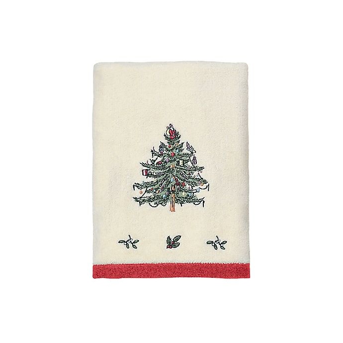 slide 1 of 1, Spode Christmas Tree Hand Towel - Ivory/Red, 1 ct