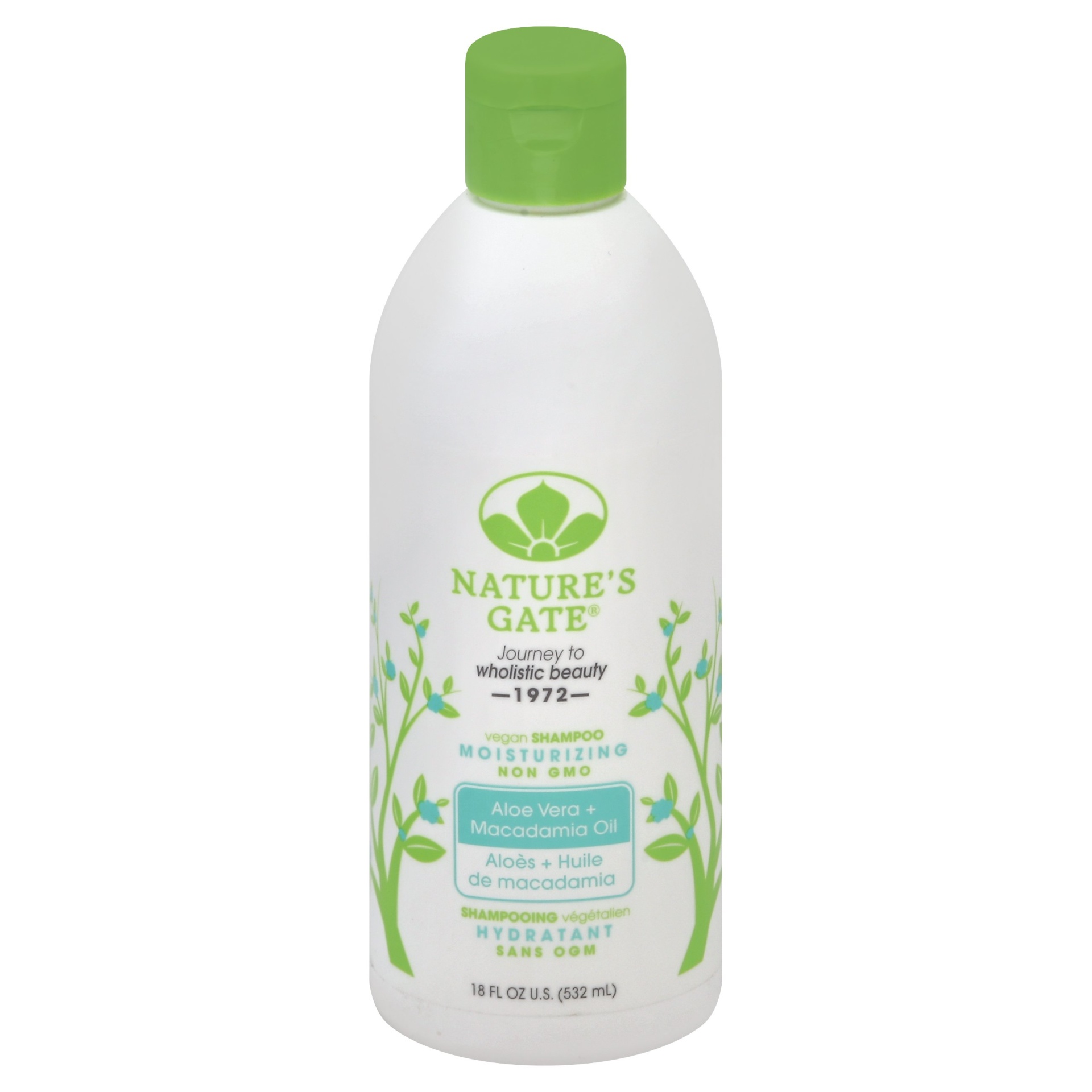 slide 1 of 2, Nature's Gate Shampoo, Vegan, Moisturizing, Aloe Vera + Macadamia Oil, 18 oz