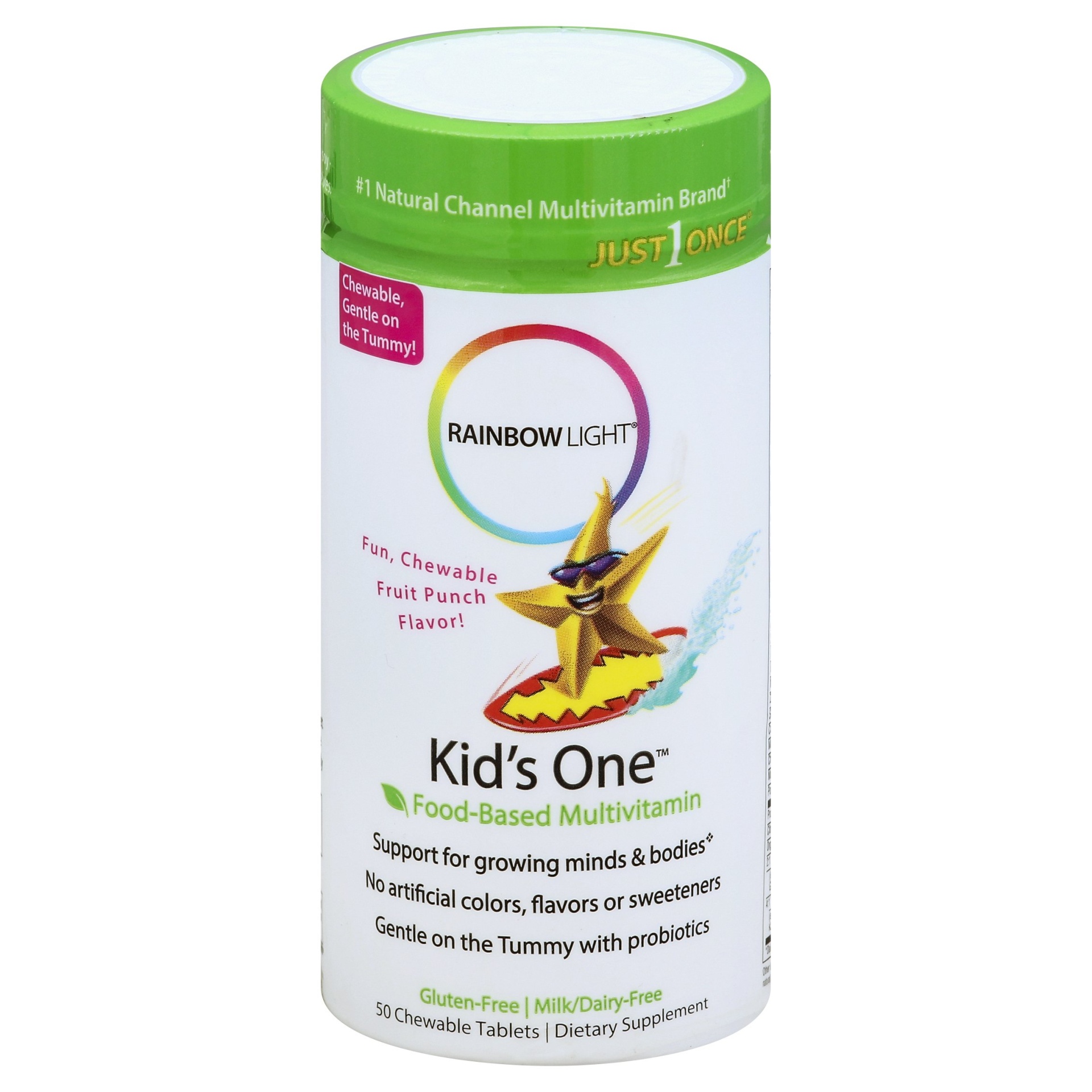 slide 1 of 4, Rainbow Light Kids One Chewable Multivitamin/Mineral Dietary Supplement Tablets, 50 ct