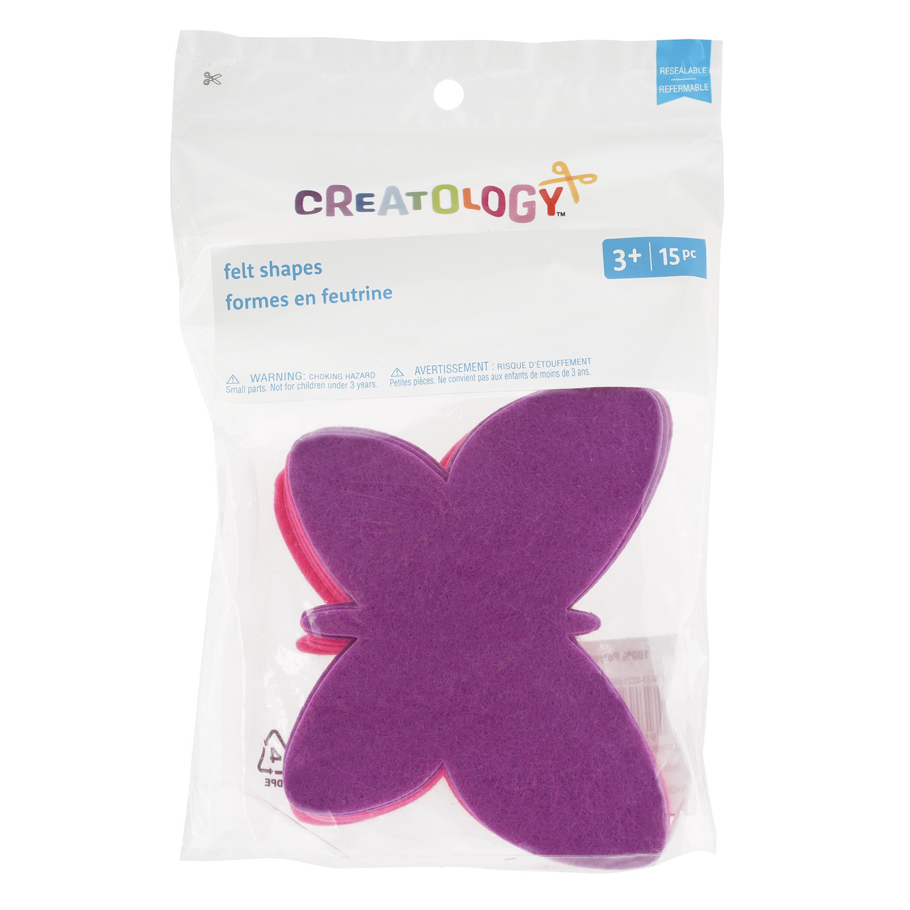 slide 2 of 2, Purple & Pink Felt Butterfly Shapes, 15ct. By Creatology, 15 ct